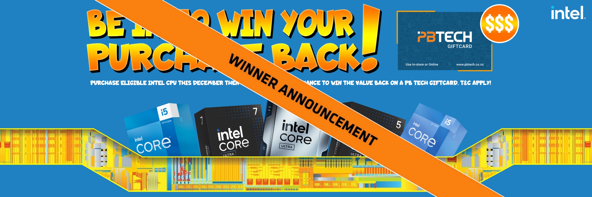 Picture of the Intel Win Your Purchase Back December 2024 Prize Event winner announcement at PB Tech